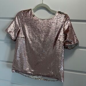 Topshop blush pink sequin top, NEW, Small